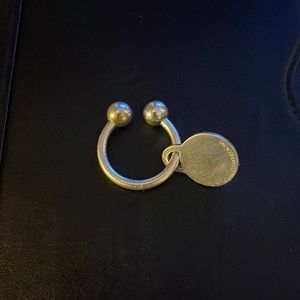 Vintage Tiffany & Co. 2001 Sterling Silver Key Ring with matching 2001 Charm